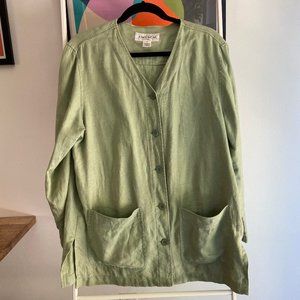Vintage women's linen oversized summer shirt / chore jacket from Jones Wear